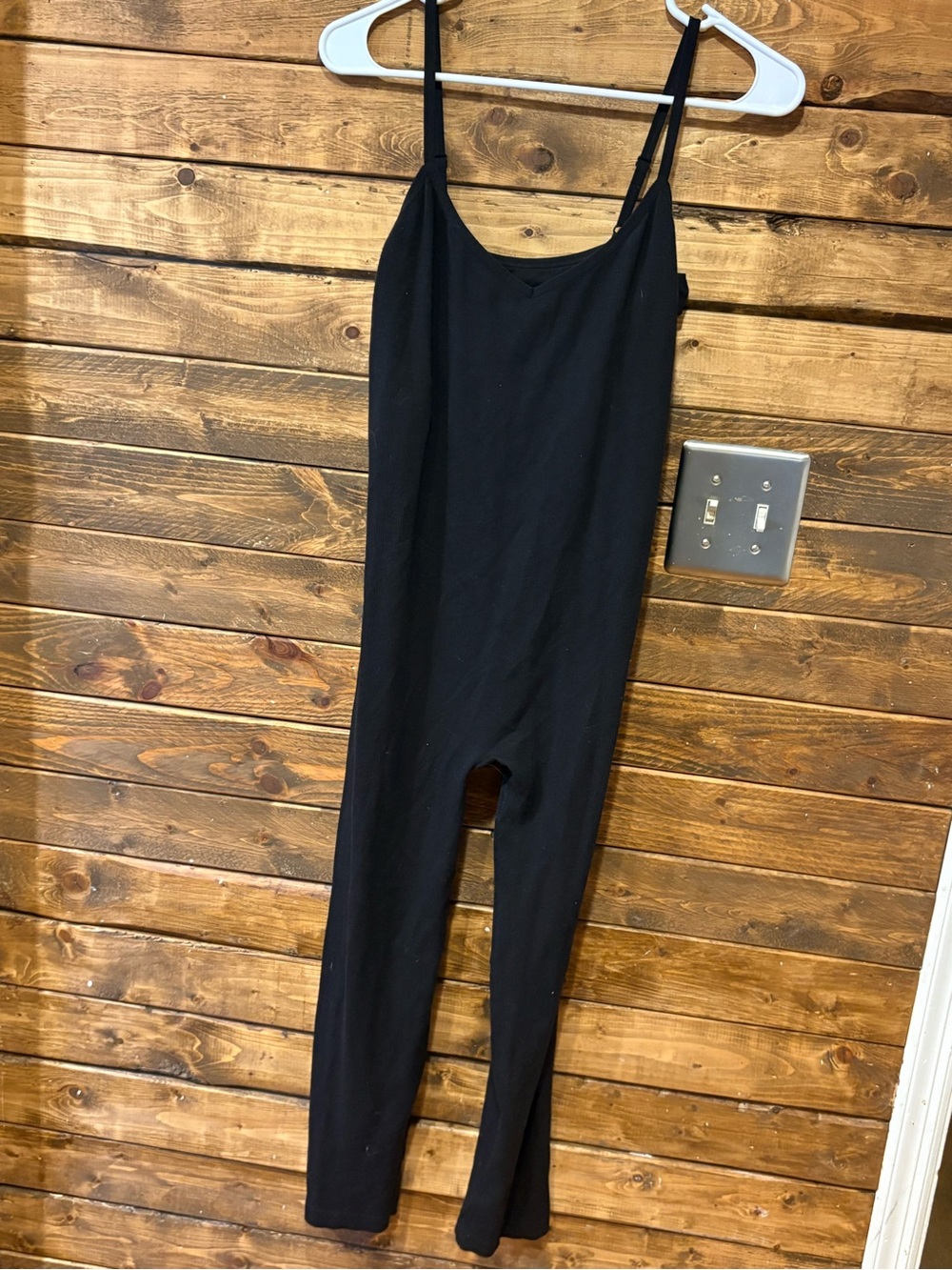 Time and Tru Black Slim Spaghetti-Strap Jumpsuit maternity large